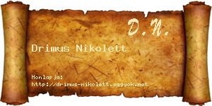 Drimus Nikolett névjegykártya